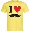 Мужская футболка I LOVE MUSTACHE Лимонный фото