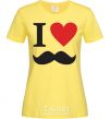 Women's T-shirt I LOVE MUSTACHE cornsilk фото