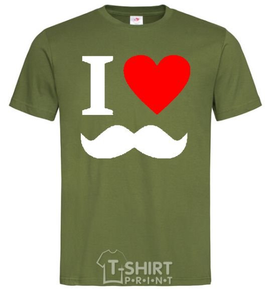Men's T-Shirt I LOVE MUSTACHE millennial-khaki фото