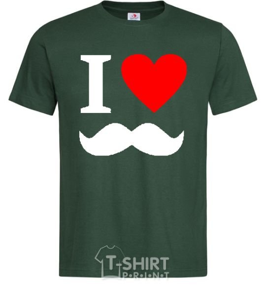 Мужская футболка I LOVE MUSTACHE Темно-зеленый фото
