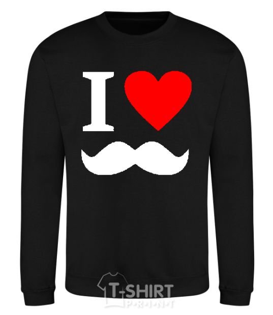 Sweatshirt I LOVE MUSTACHE black фото