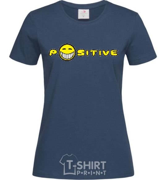 Women's T-shirt POSITIVE navy-blue фото