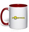 Mug with a colored handle POSITIVE red фото