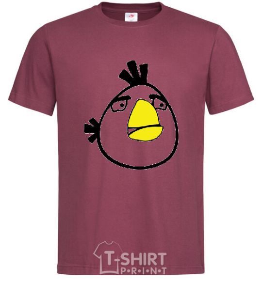 Men's T-Shirt ANGRY BIRD simple burgundy фото