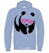 Men`s hoodie PINK PANDA sky-blue фото