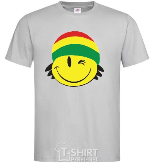 Men's T-Shirt RASTA SMAIL grey фото