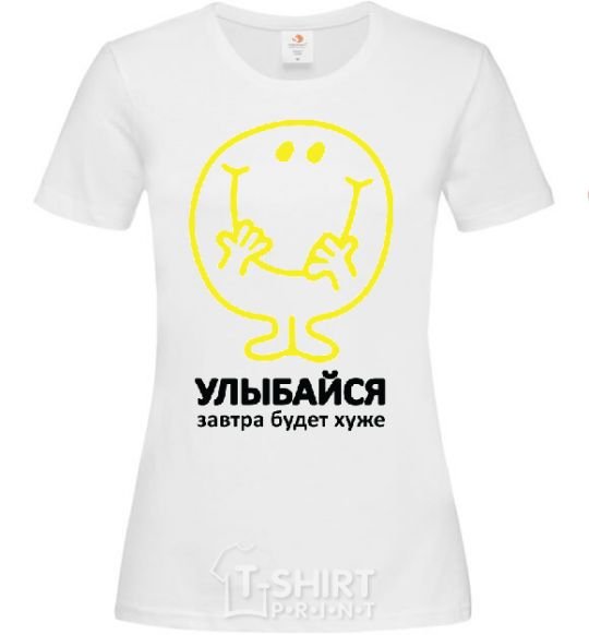 Women's T-shirt SMILE V.1 White фото