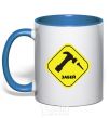 Mug with a colored handle CHALLENGE royal-blue фото