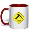 Mug with a colored handle CHALLENGE red фото