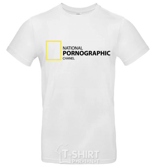 Men's T-Shirt NATIONAL PORNOGRAPHIC CHANAL White фото