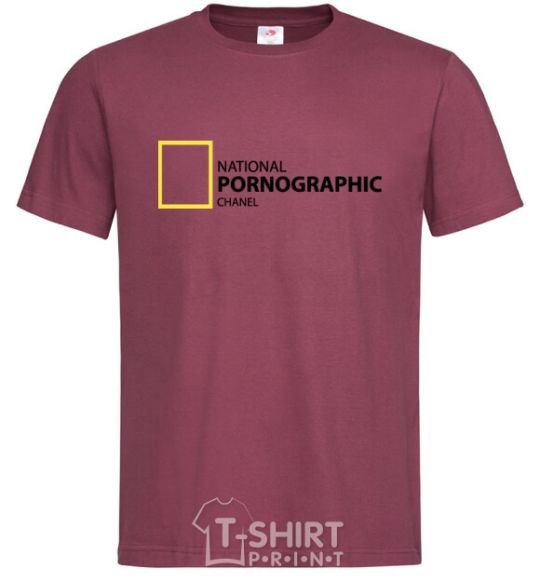 Men's T-Shirt NATIONAL PORNOGRAPHIC CHANAL burgundy фото