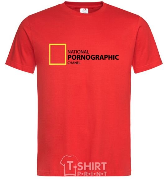 Men's T-Shirt NATIONAL PORNOGRAPHIC CHANAL red фото