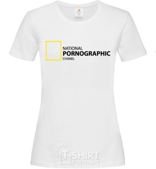 Women's T-shirt NATIONAL PORNOGRAPHIC CHANAL White фото