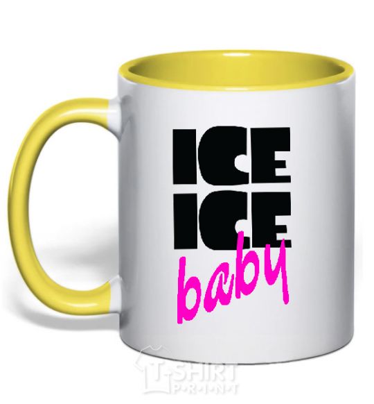 Чашка с цветной ручкой ICE ICE BABY Солнечно желтый фото