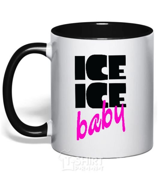 Mug with a colored handle ICE ICE BABY black фото