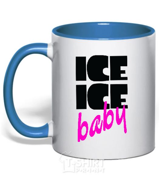Mug with a colored handle ICE ICE BABY royal-blue фото