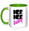 Mug with a colored handle ICE ICE BABY kelly-green фото