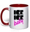Mug with a colored handle ICE ICE BABY red фото