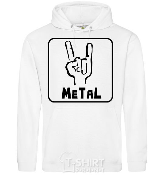 Men`s hoodie METAL White фото