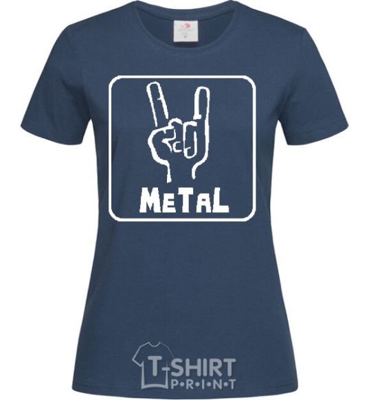 Women's T-shirt METAL navy-blue фото