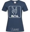 Women's T-shirt METAL navy-blue фото