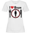 Женская футболка I LOVE BOYS Белый фото