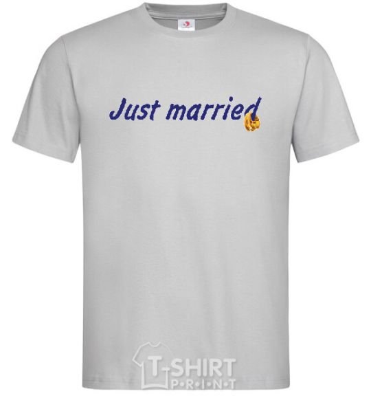 Men's T-Shirt JUST MARRIED VIOLET grey фото