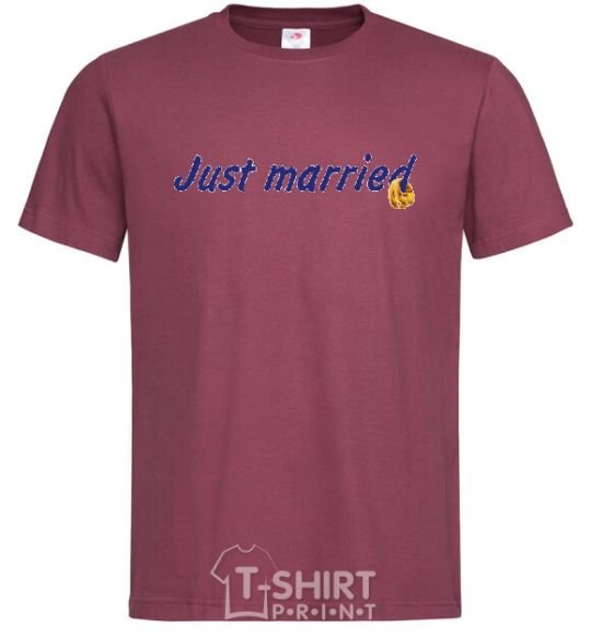 Men's T-Shirt JUST MARRIED VIOLET burgundy фото