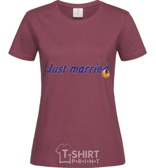 Women's T-shirt JUST MARRIED VIOLET burgundy фото