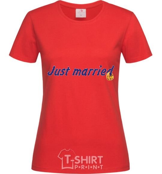Women's T-shirt JUST MARRIED VIOLET red фото