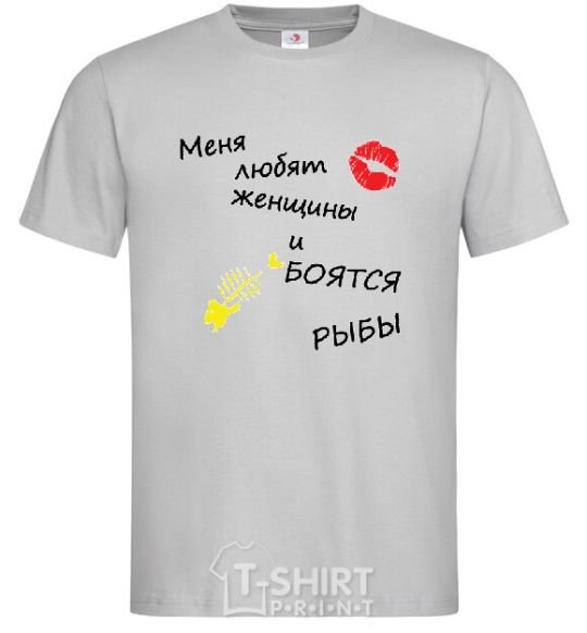 Men's T-Shirt WOMEN LOVE ME grey фото