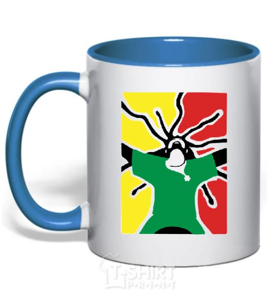 Mug with a colored handle RASTAMAN royal-blue фото