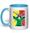 Mug with a colored handle RASTAMAN sky-blue фото