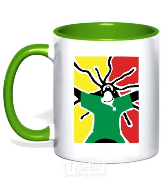 Mug with a colored handle RASTAMAN kelly-green фото