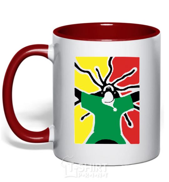 Mug with a colored handle RASTAMAN red фото