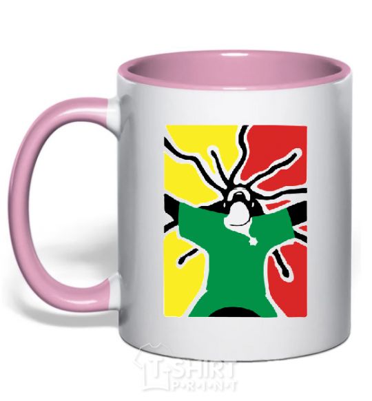 Mug with a colored handle RASTAMAN light-pink фото