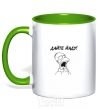 Mug with a colored handle GIVE YADA kelly-green фото