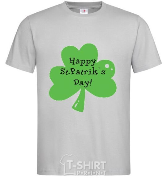 Men's T-Shirt HAPPY ST. PATRIKS DAY grey фото