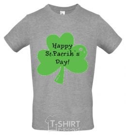 Men's T-Shirt HAPPY ST. PATRIKS DAY grey фото
