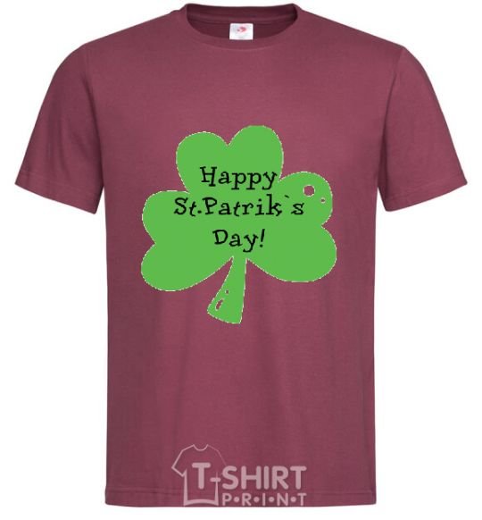 Men's T-Shirt HAPPY ST. PATRIKS DAY burgundy фото