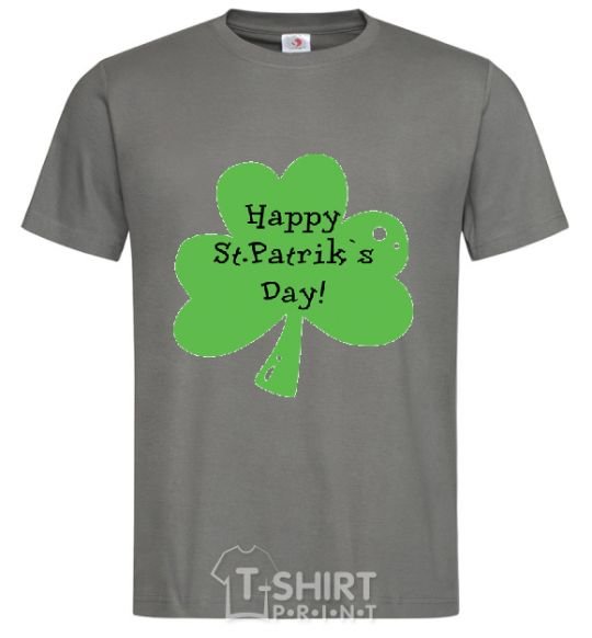 Men's T-Shirt HAPPY ST. PATRIKS DAY dark-grey фото