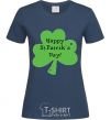 Women's T-shirt HAPPY ST. PATRIKS DAY navy-blue фото