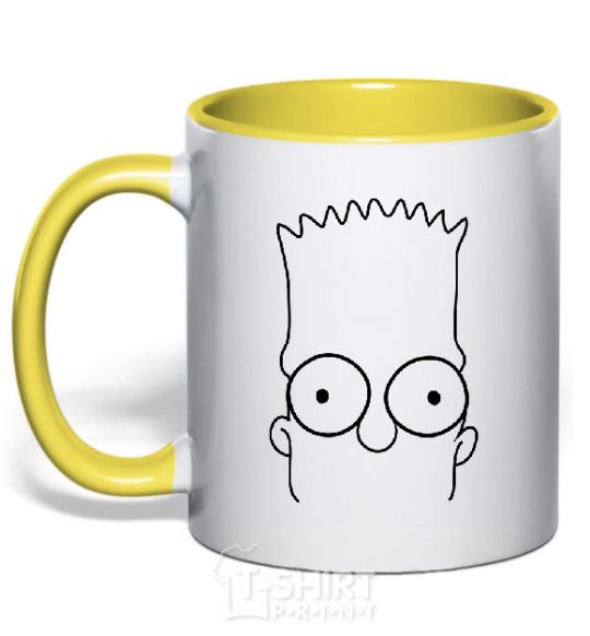 Mug with a colored handle BART HEAD yellow фото