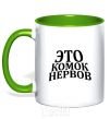 Mug with a colored handle NERVOUS COMBO kelly-green фото