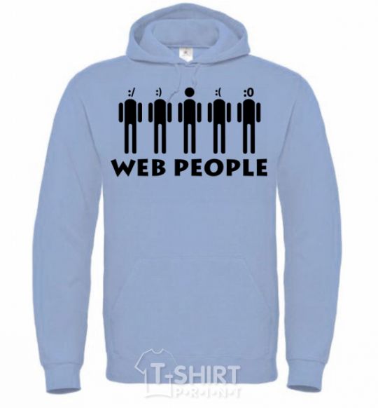 Men`s hoodie WEB PEOPLE sky-blue фото