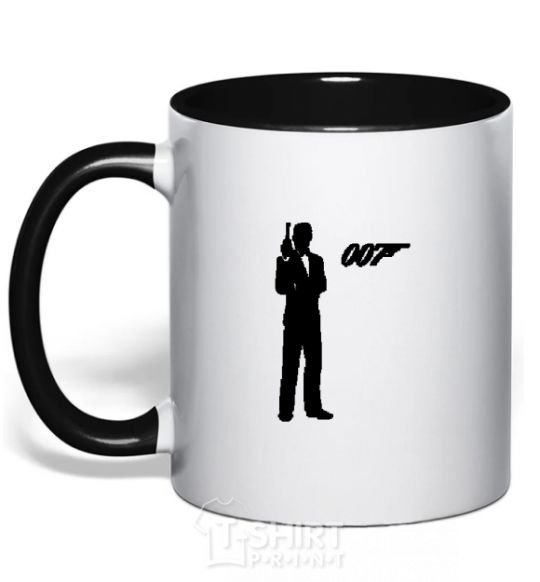 Mug with a colored handle JAMES BOND black фото