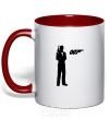 Mug with a colored handle JAMES BOND red фото