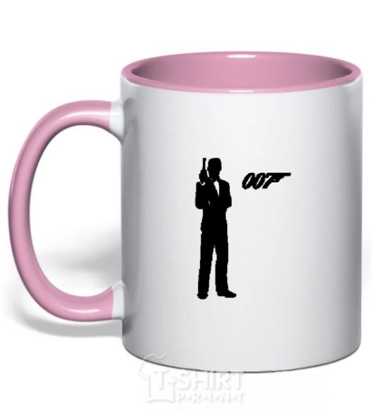 Mug with a colored handle JAMES BOND light-pink фото