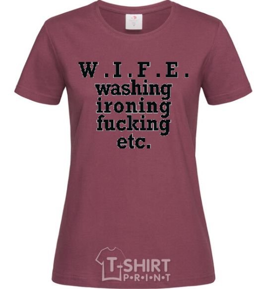 Женская футболка W.I.F.E. Бордовый фото