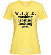 Женская футболка W.I.F.E. Лимонный фото